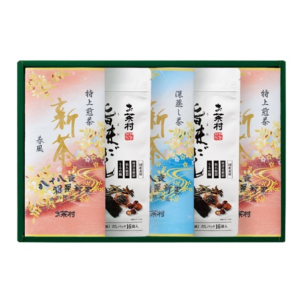 【新茶】新茶2種・旨味だし詰合せ(5本入)　※5月9日より順次発送致します