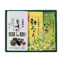 [ｷﾞﾌﾄ]旨味だし･初みどり･八女茶TP詰合せ3本入